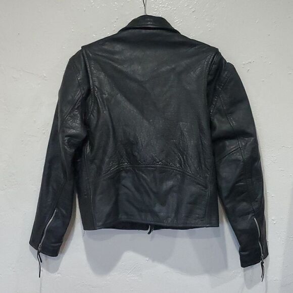 Vintage Leather King Motorcycle Jacket in Black Size M or 6/8 - Picture 6 of 16